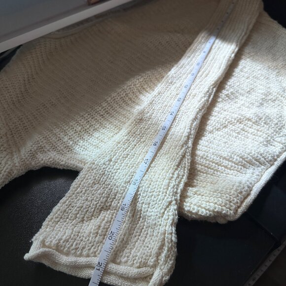 Sugar Moon Womens XS Cream Knit Cropped Sweater 100% Cotton Long Sleeves Lightwe - Picture 5 of 7